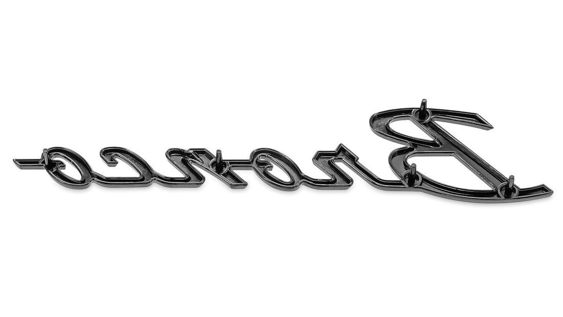 66-77 Ford Bronco Black Chrome Script Fender Emblem