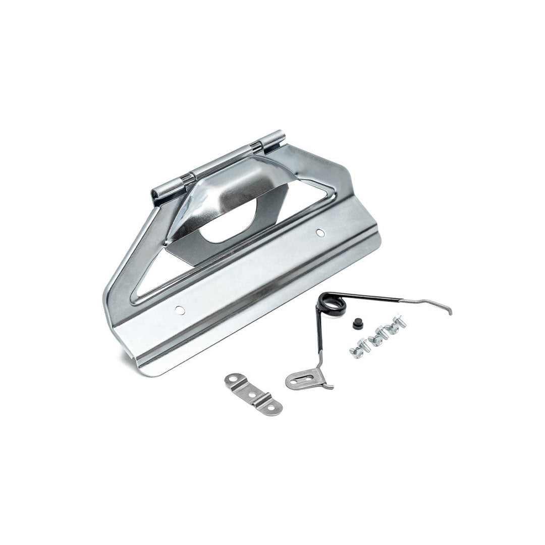 License Plate Bracket Assembly w/Retainer & Spring, Zinc Plated, 1966-77 Ford Bronco
