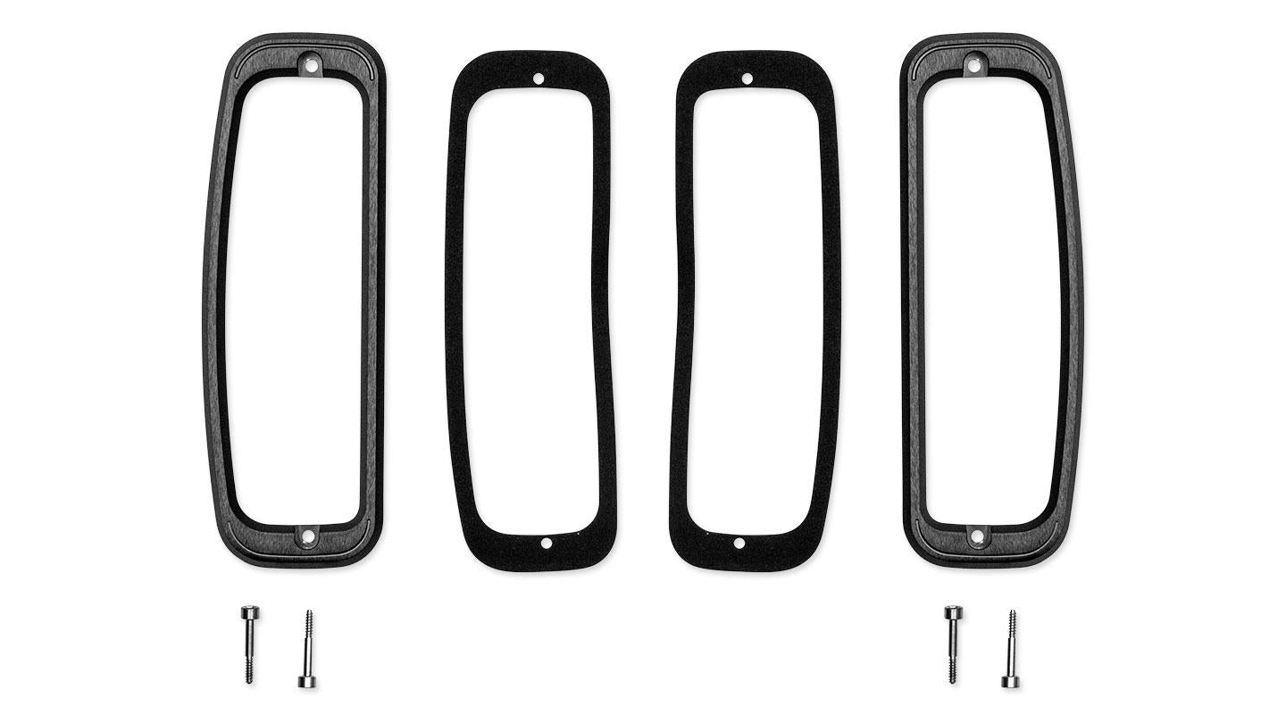 Billet Aluminum Tail Light Bezels, Black, Pair