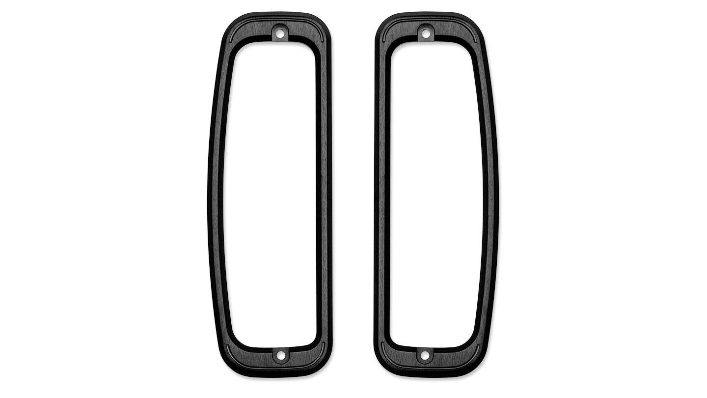 Billet Aluminum Tail Light Bezels, Black, Pair