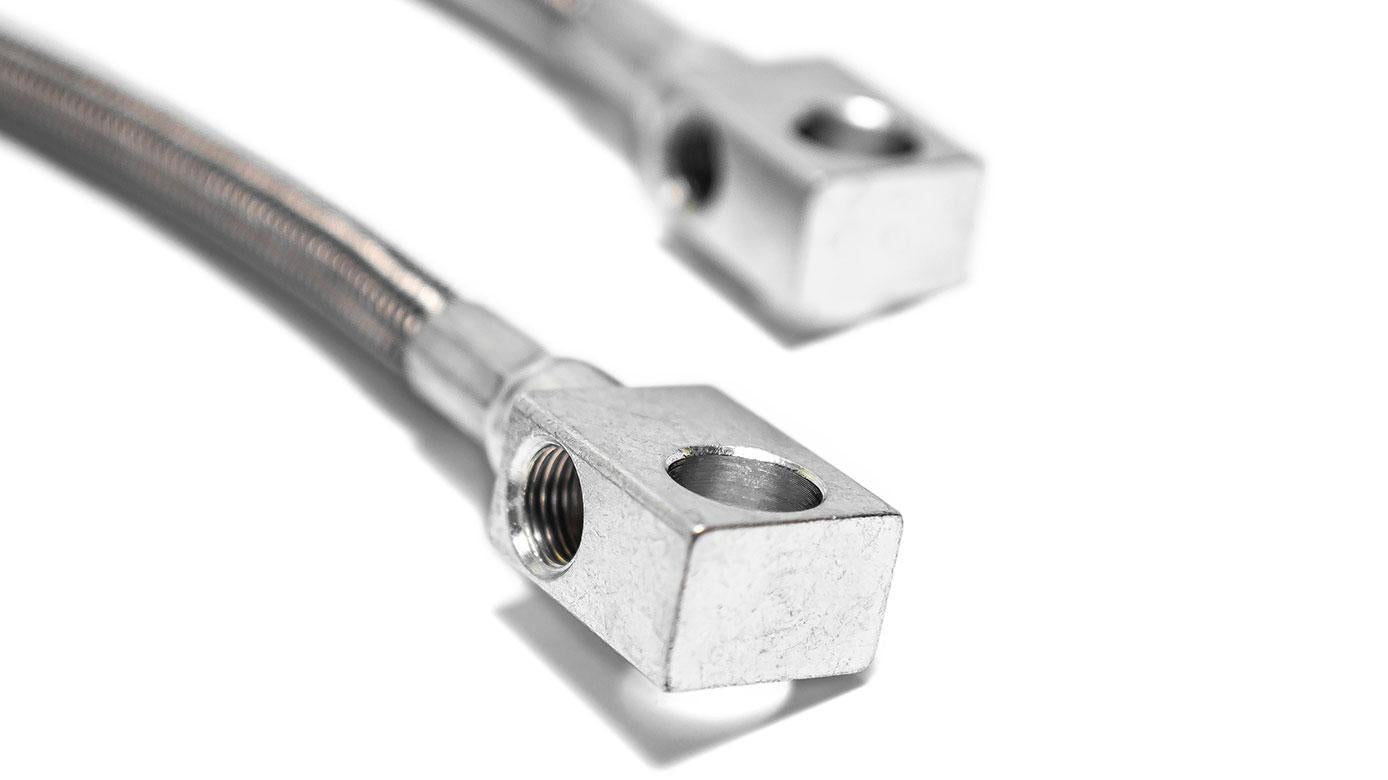 Braided Stainless Brake Hose Kit for Factory Disc Brakes, 1976-77 Ford Bronco