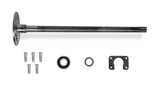 Chrome rear axle with 10-inch drum brake for classic Ford Bronco, side view