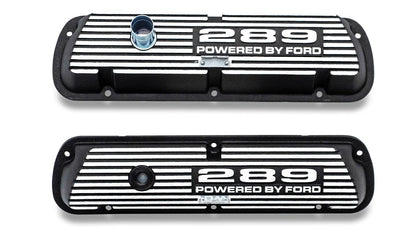 Aluminum Valve Covers, Black w/289 Engine Script, 1966-77 Ford Bronco