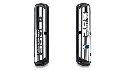 Black 302 Script Aluminum Valve Covers, 1966-77 Ford Bronco