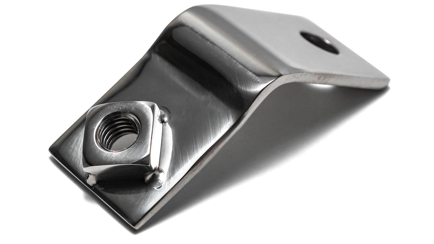 Upper Coil Spring Retainer Clip, Polished Stainless, 1966-77 Ford Bron