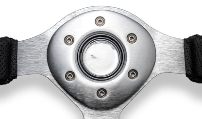 Silver Steering Wheel w/Black Leather Wrap