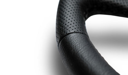 Silver Steering Wheel w/Black Leather Wrap