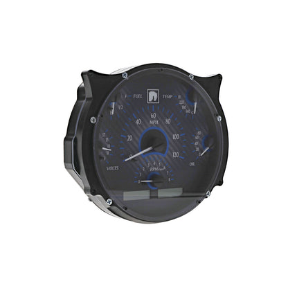 Dakota Digital VHX Speedometer, Carbon Fiber w/Blue Backlight, 1966-77 Ford Bronco