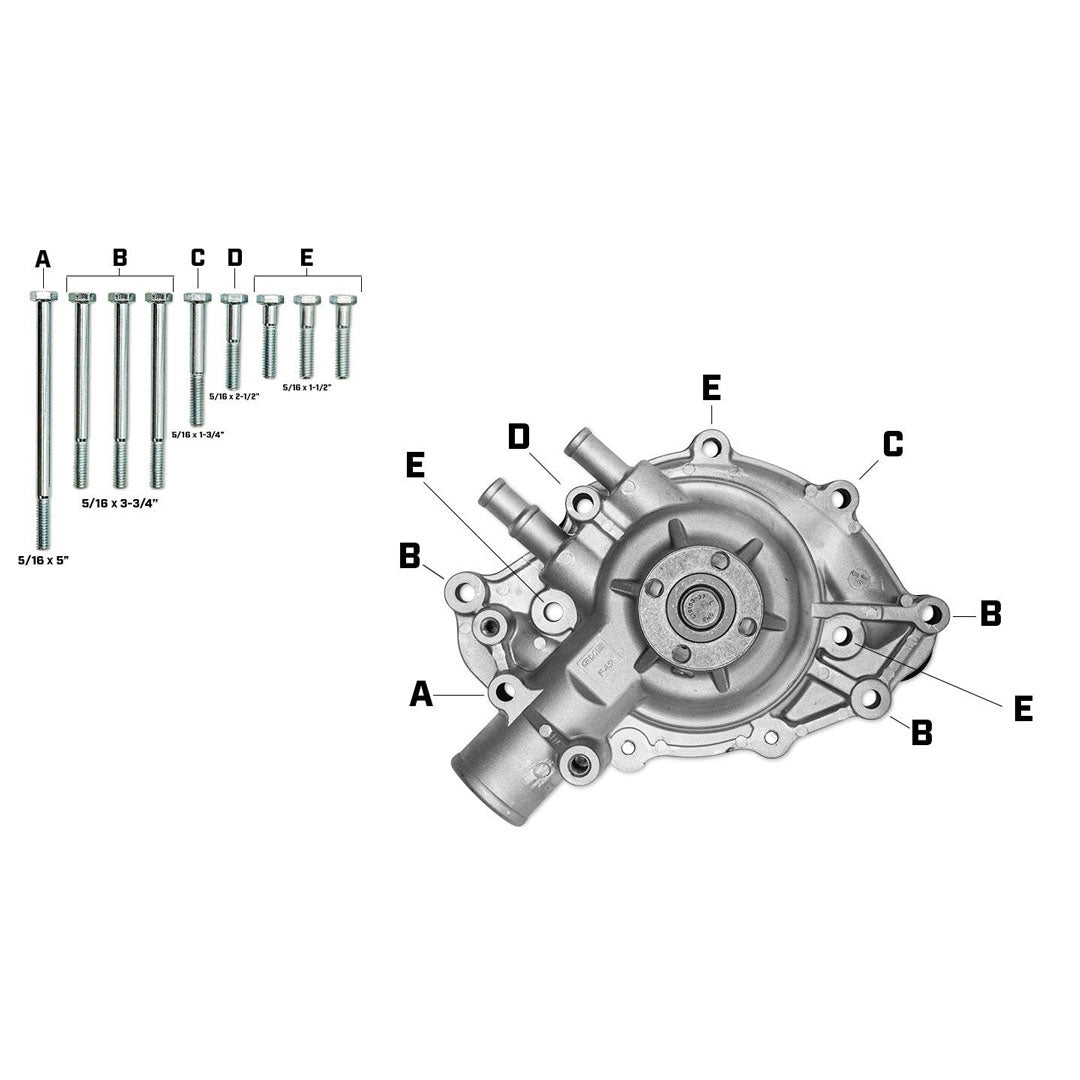 Water Pump Hardware Kit, V8, 1966-77 Ford Bronco