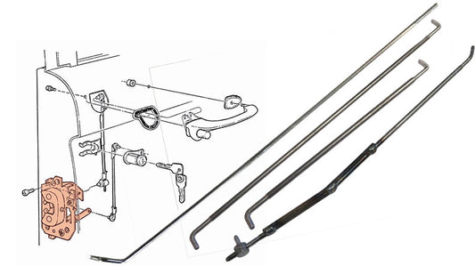Passenger Side Door Rod Set, 1966-77 Ford Bronco